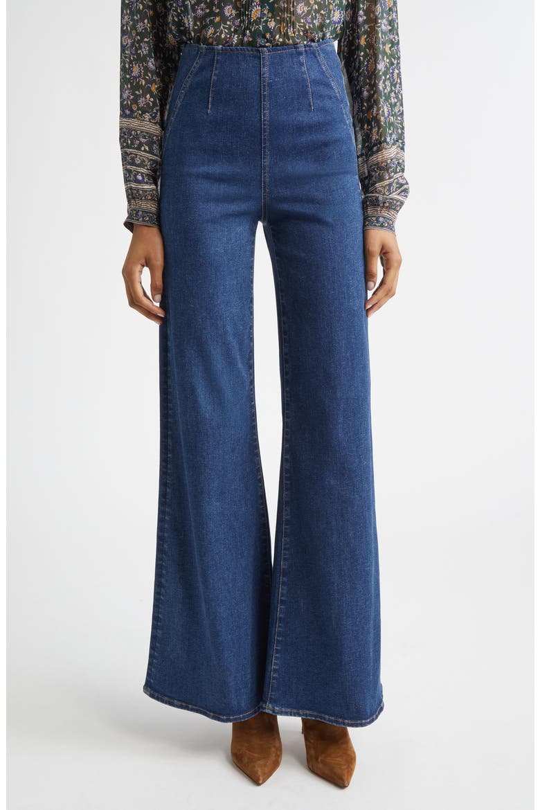 Joplin Off-Duty High Waist Flare Jeans, Main, color, BRIGHT BLUE