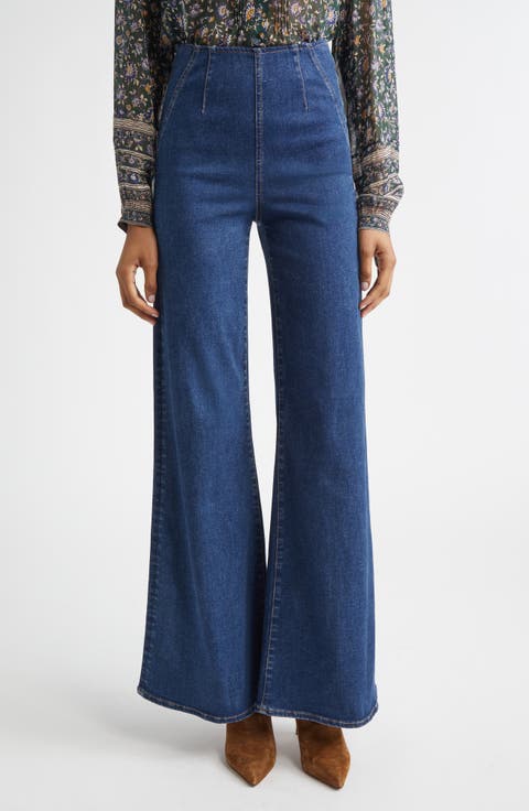 Joplin Off-Duty High Waist Flare Jeans (Bright Blue)