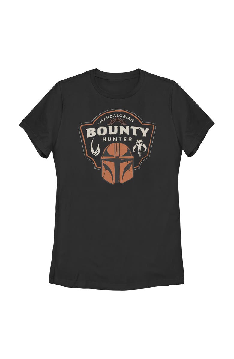 Star Wars: The Mandalorian and Grogu Women's Star Wars The Mandalorian and Grogu Bounty Hunter Logo  Graphic T-Shirt, Main, color, Black