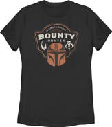Star Wars: The Mandalorian and Grogu Women's Star Wars The Mandalorian and Grogu Bounty Hunter Logo  Graphic T-Shirt
