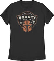 Star Wars: The Mandalorian and Grogu Women's Star Wars The Mandalorian and Grogu Bounty Hunter Logo  Graphic T-Shirt