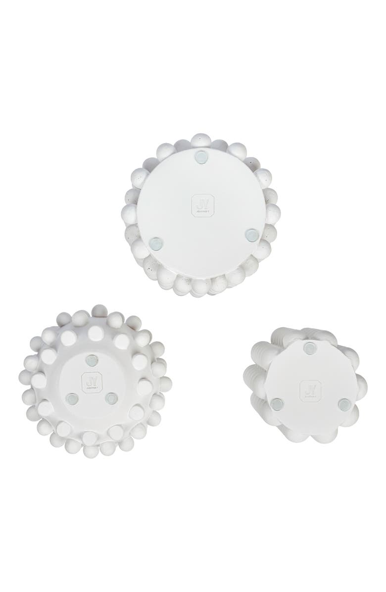 JONATHAN Y Maren Modern Minimalist Handmade Concrete Bubble Cylinder and Round Planter Set, Alternate, color, White