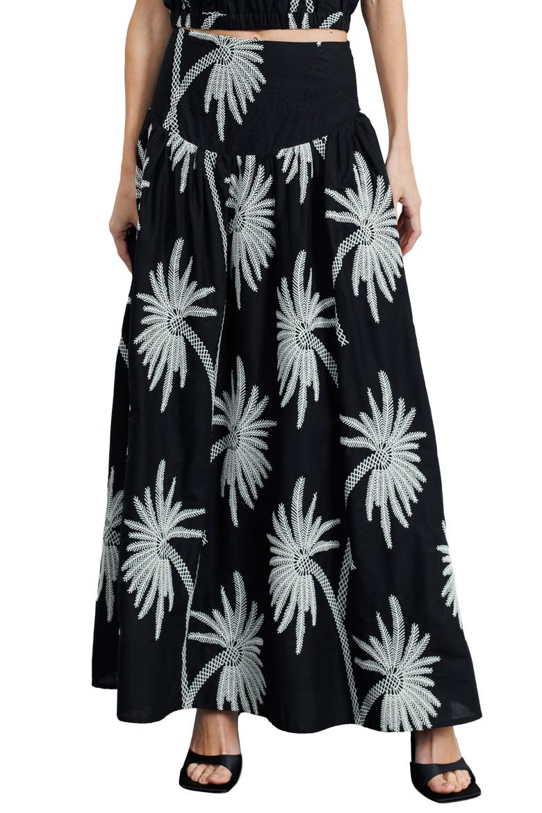 Maeve Print Maxi Skirt, Main, color, BLACK