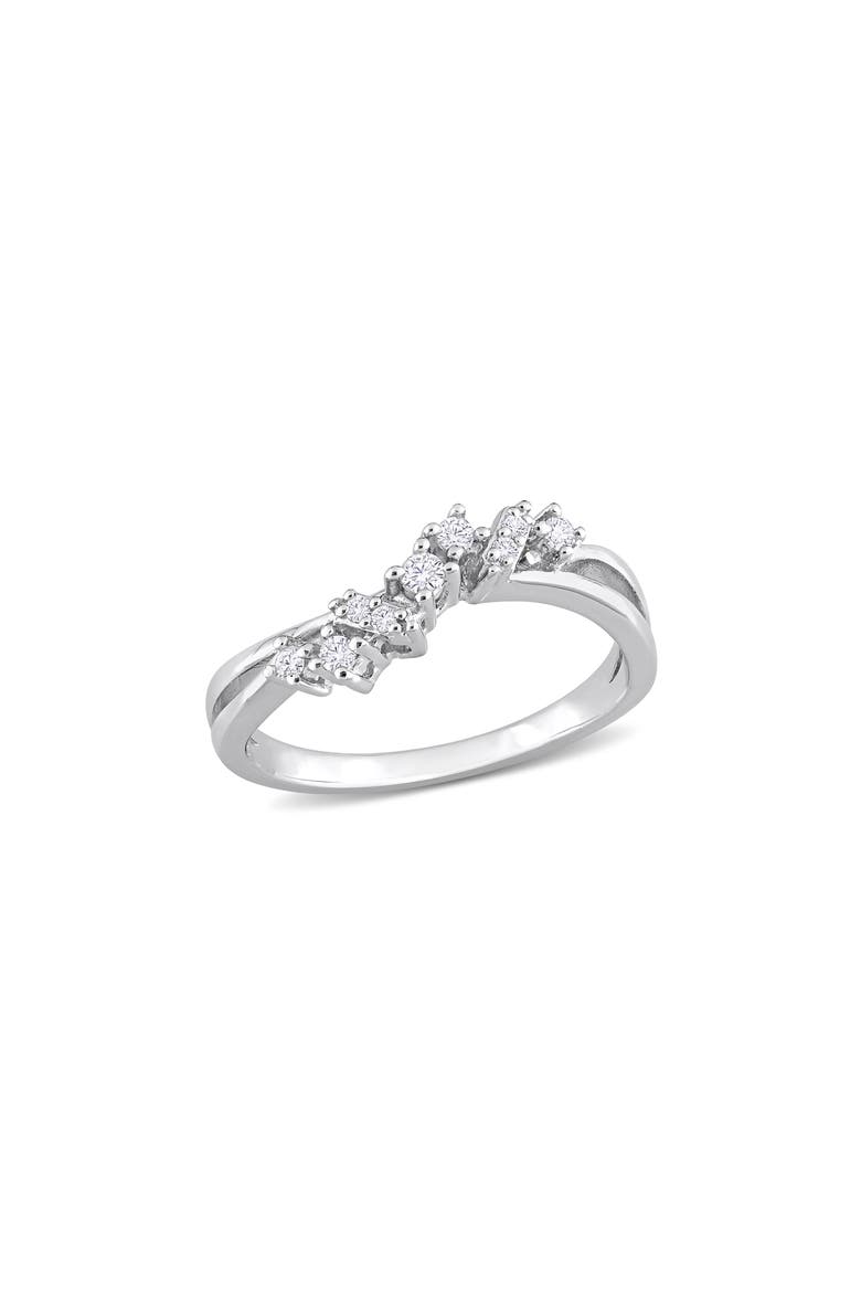 Wavy Diamond Ring - 0.17ct., Main, color, SILVER