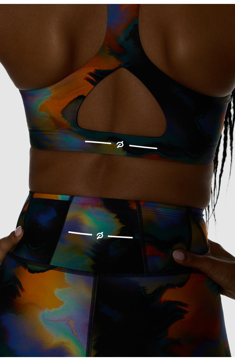 Peloton PaceForm Long Line Racer Front Bra, Alternate, color, Heatmap Print