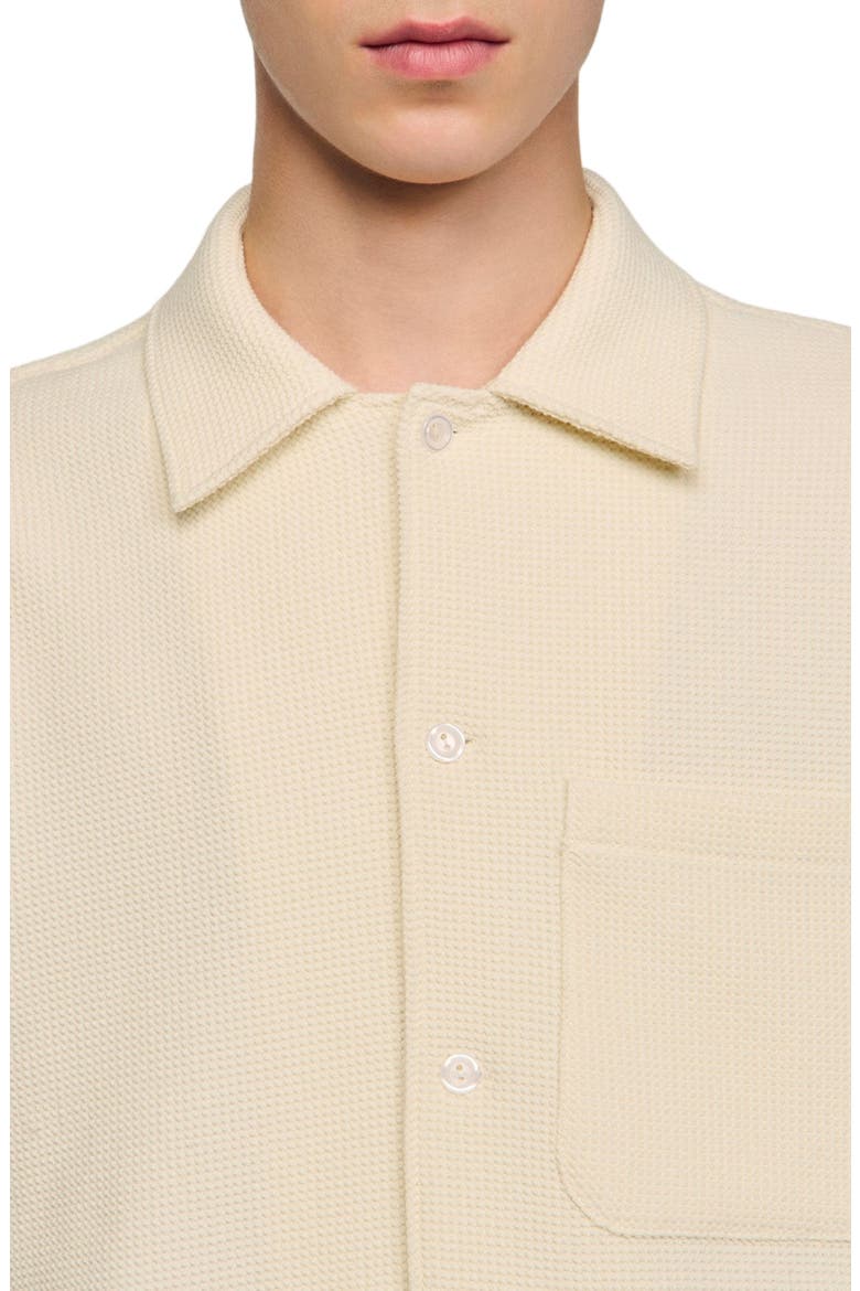 Textured shark collar shirt, Alternate, color, Ecru