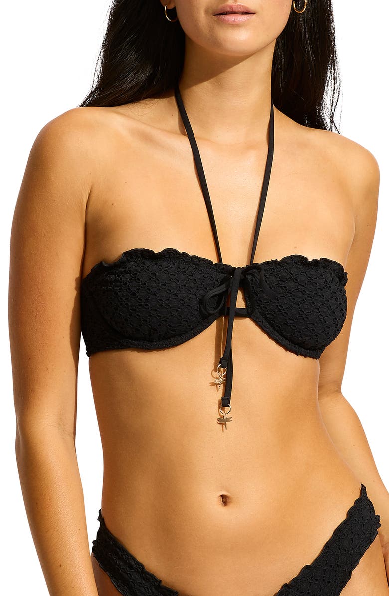 Seafolly Underwire Bikini Top, Main, color, Black