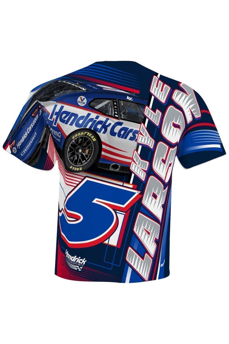 Men's Hendrick Motorsports Team Collection White Kyle Larson HendrickCars.com Sublimated Dynamic Total Print T-Shirt, Alternate, color, White