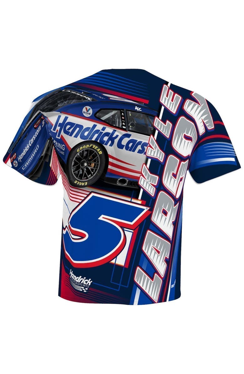 HENDRICK MOTORSPORTS TEAM COLLECTION Men's Hendrick Motorsports Team Collection White Kyle Larson HendrickCars.com Sublimated Dynamic Total Print T-Shirt, Alternate, color, 