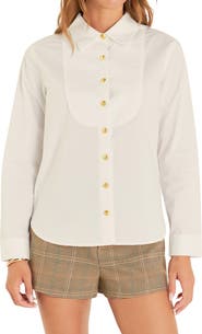 English Factory Bib Collar Cotton Shirt