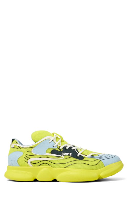 Camper Karst Wave-print Lace-up Sneakers In Green