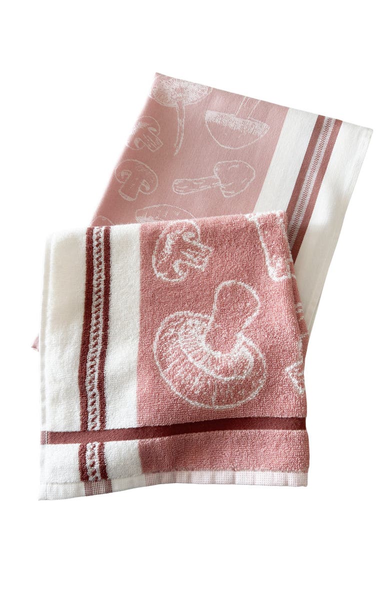 Anaya Epicurean Delights Kitchen Towels - Set of 2, Main, color, Mushroom Red