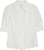 Reiss Edwina Floral Embroidered Button-Up Shirt