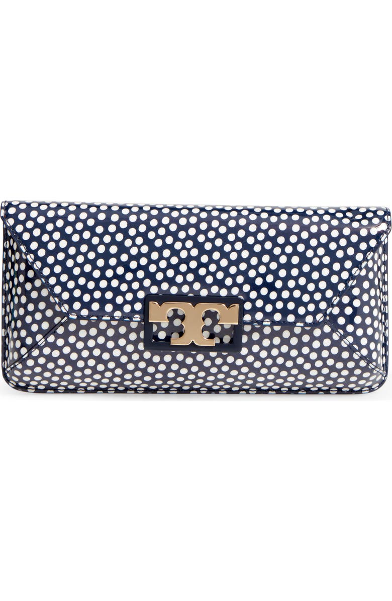 Tory Burch Gigi Print Leather Clutch, Main, color,