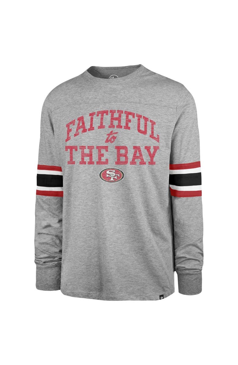 '47 Men's '47 Gray San Francisco 49ers Faithful to The Bay Cover Two Brex Long Sleeve T-Shirt, Alternate, color, Gray