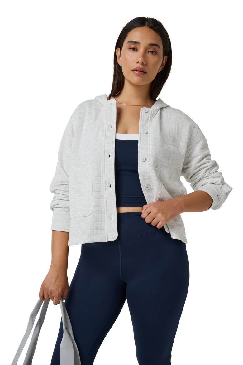 Coastal Quilted Hooded Jacket, Alternate, color, HEATHER LIGHT GREY