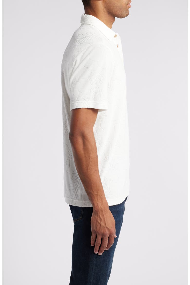Poolside Hibiscus Jacquard Terry Cloth Polo, Alternate, color, CONTINENTAL