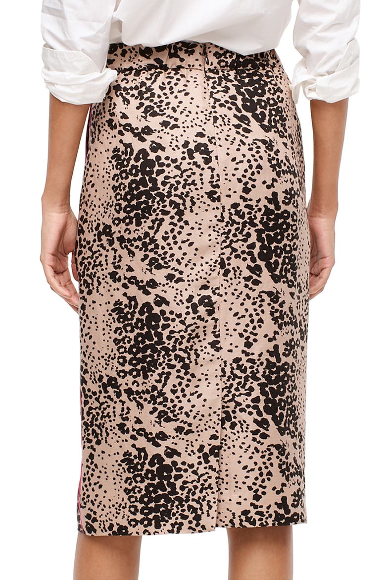 Leopard Print Pencil Skirt, Alternate, color, ASHEN BLACK
