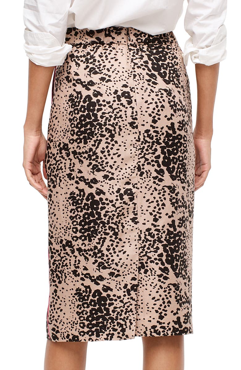 J.Crew Leopard Print Pencil Skirt, Alternate, color,