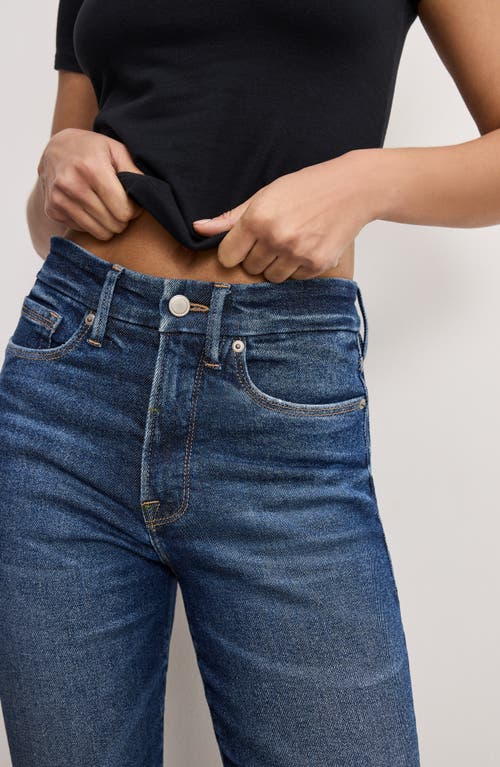 Shop Good American Good Legs Chewed Hem Ankle Straight Leg Jeans In Indigo765