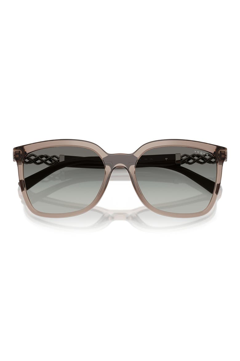 55mm Polarized Gradient Square Sunglasses, Alternate, color, TRANSPARENT BROWN