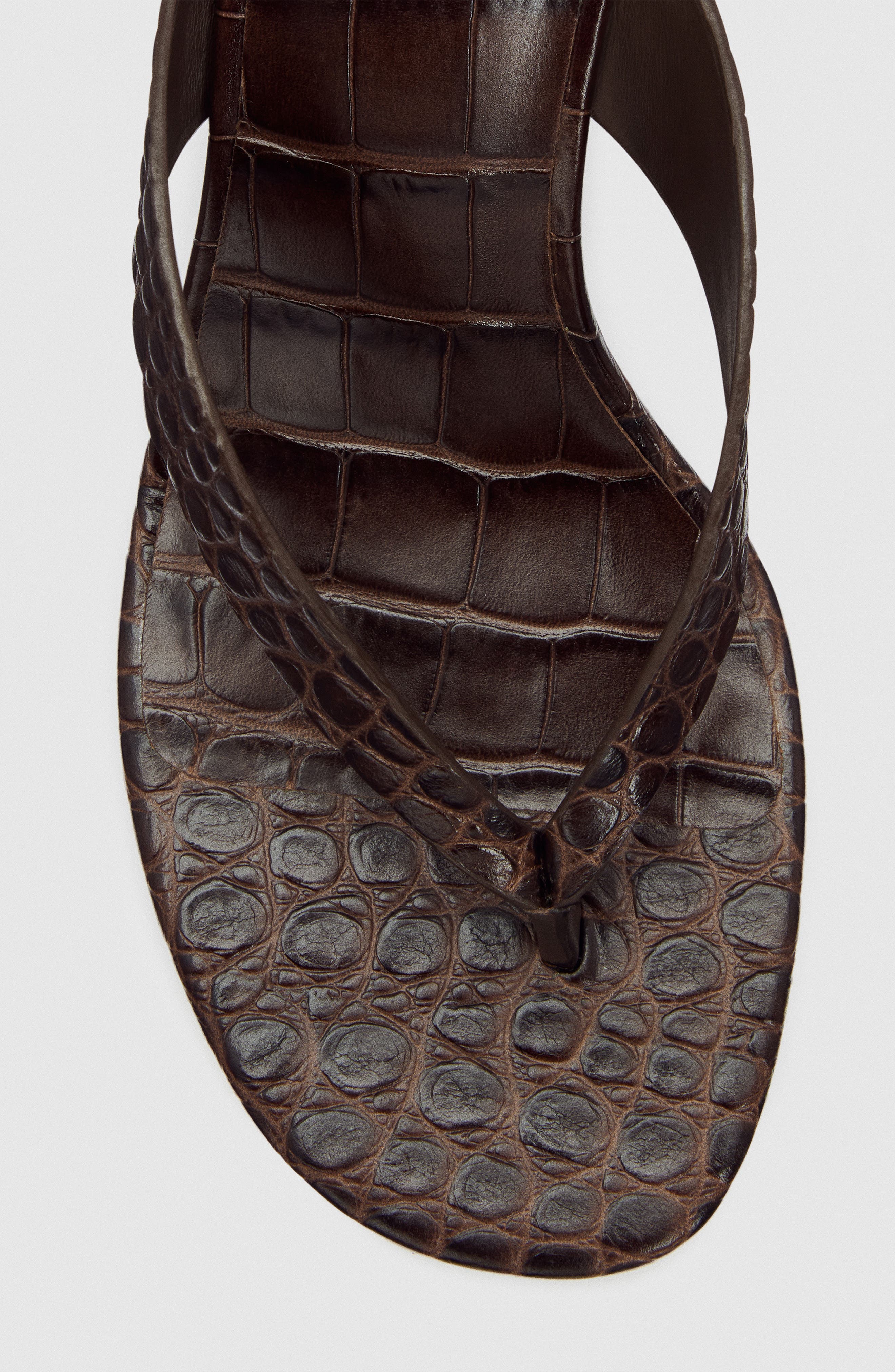 Jessie Wedge Thong Sandal, Alternate, color, CHOCOLATE CROC