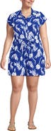 Lands' End Cap Sleeve Creaseless Button-Down Romper