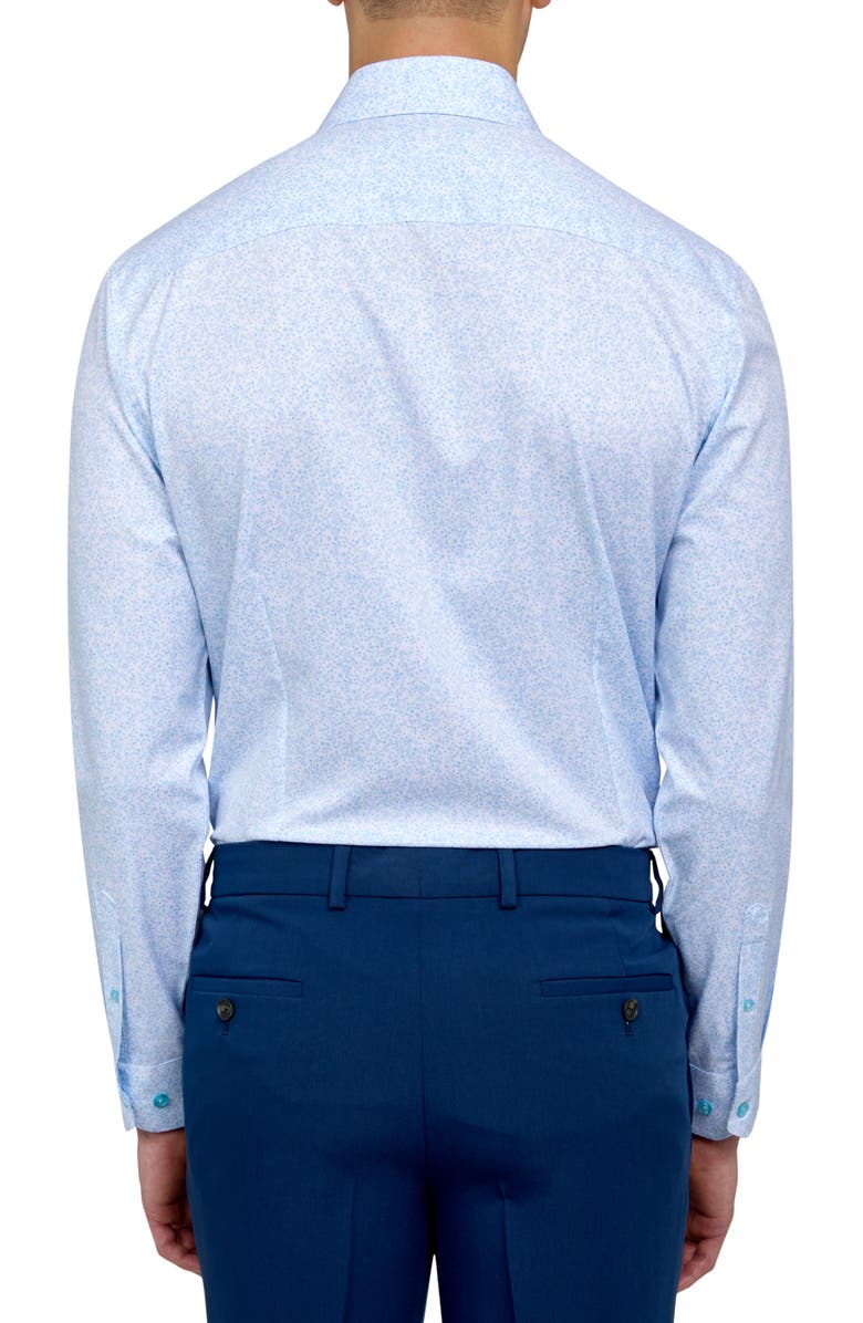 W.R.K Slim Fit Ditsy Floral Performance Dress Shirt, Alternate, color, Light Blue
