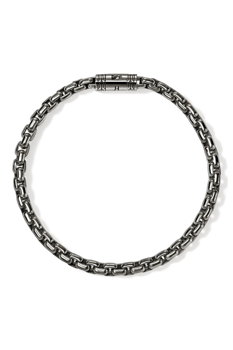 Box Chain Bracelet, 4.8mm, Alternate, color, DARK SILVER