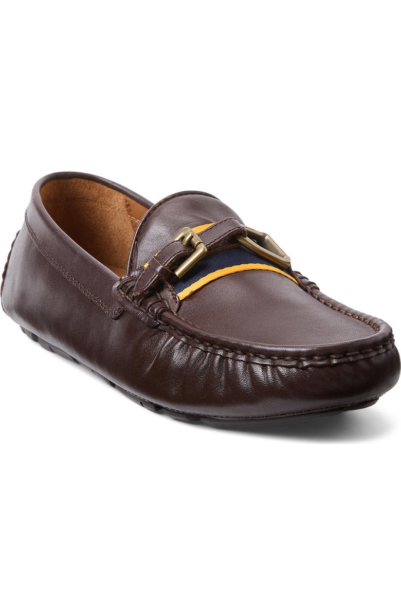 Polo Ralph Lauren Anders Buckle Bit Loafer, Main, color, Dark Brown