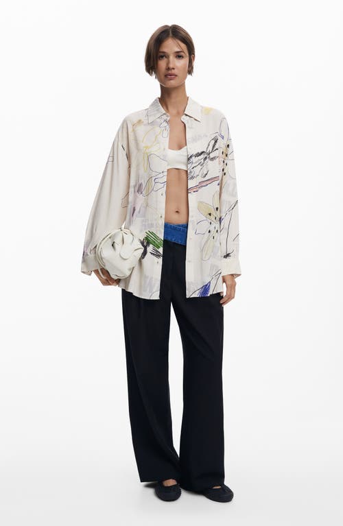 Desigual Long Sleeve Button-up Shirt In Multi