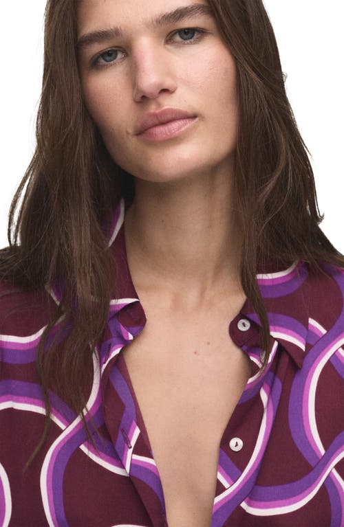 Mango Abstract Print Button-up Shirt In Multi