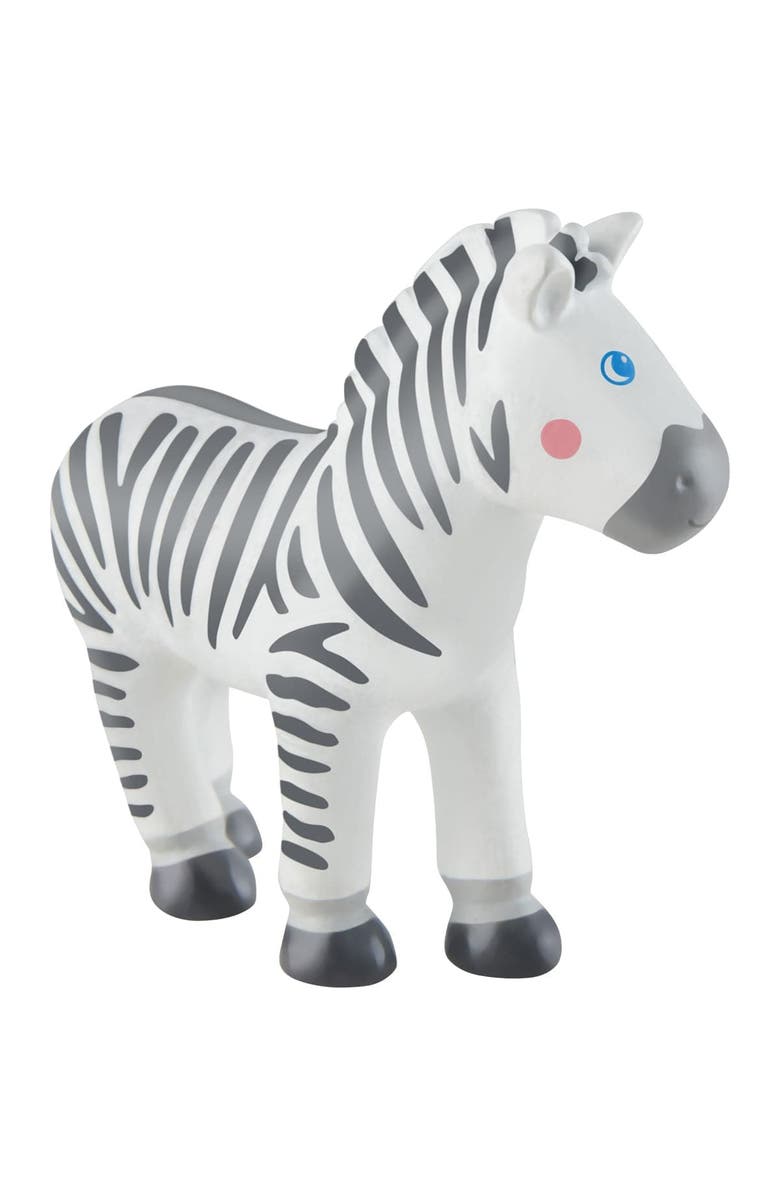 HABA Little Friends Zebra - 4" Chunky Plastic Zoo Animal Toy Figure, Alternate, color, Multi