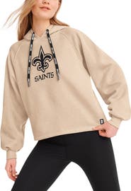 DKNY SPORT Women's DKNY Sport Cream New Orleans Saints Debbie Dolman Raglan Pullover Hoodie