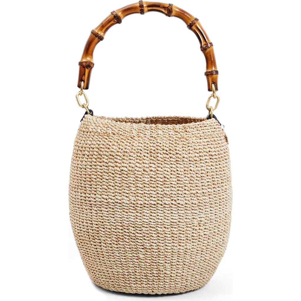 Clare V . Pot De Miel Woven Straw Top Handle Basket Bag In Cream