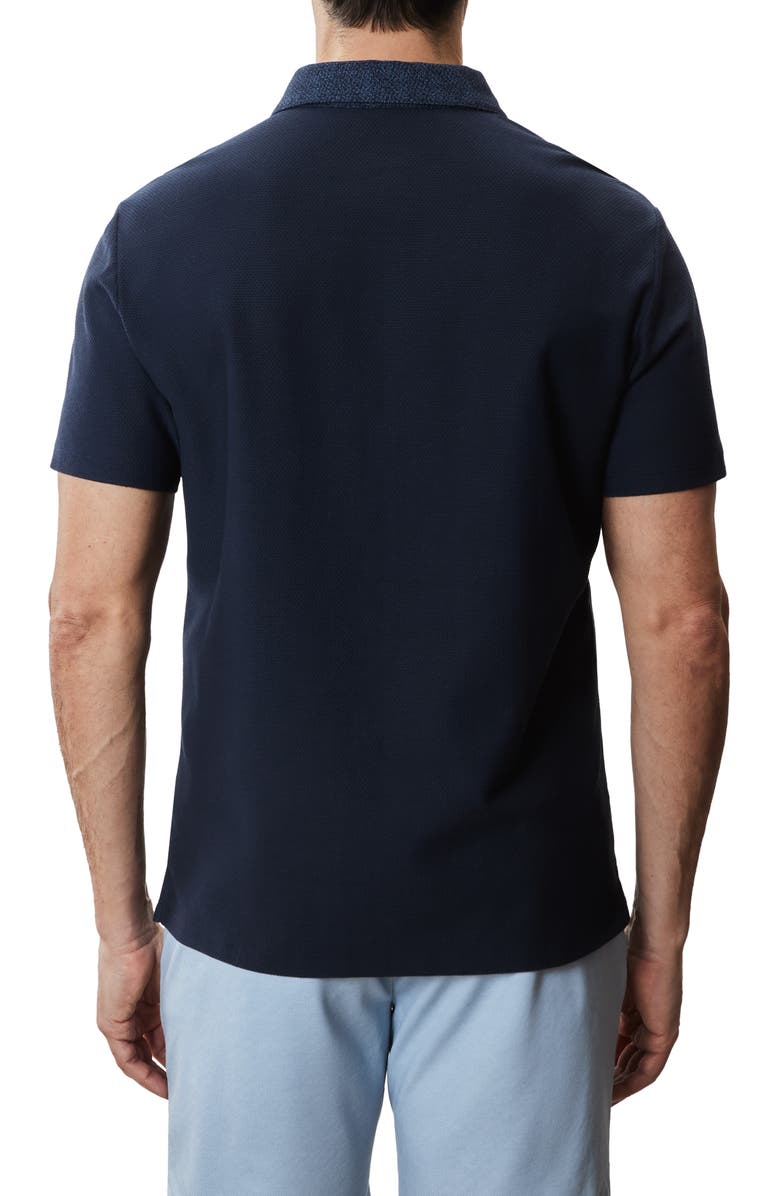 Robert Barakett Baytides Contrast Collar Polo, Alternate, color, Navy