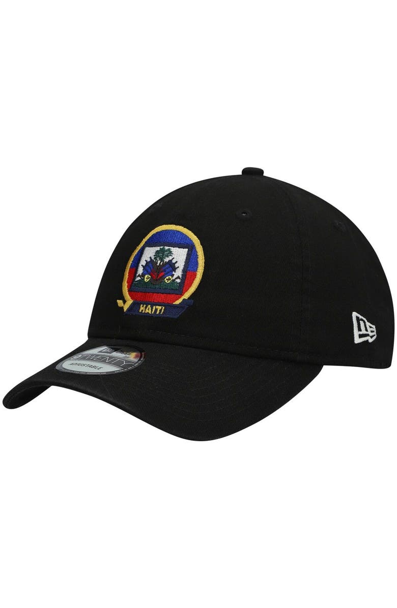 New Era Men's New Era Black Haiti National Team Gold Cup Team 9TWENTY Adjustable Hat, Main, color, 