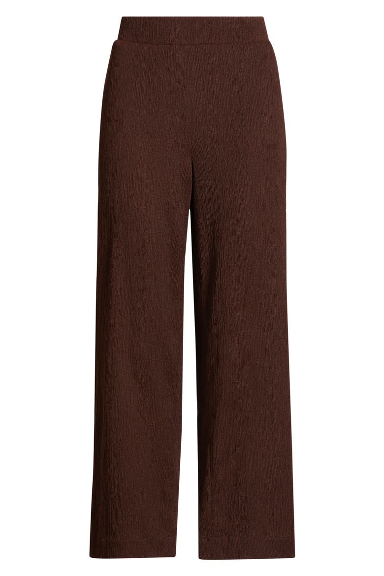 Crinkle Ankle Wide Leg Pants, Alternate, color, DARK CHOCOLATE