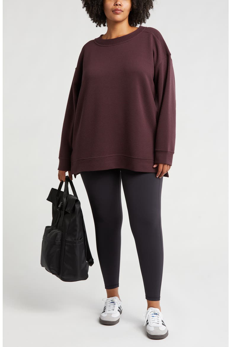 Kick Back Ottoman Knit Sweatshirt, Alternate, color, BURGUNDY FUDGE