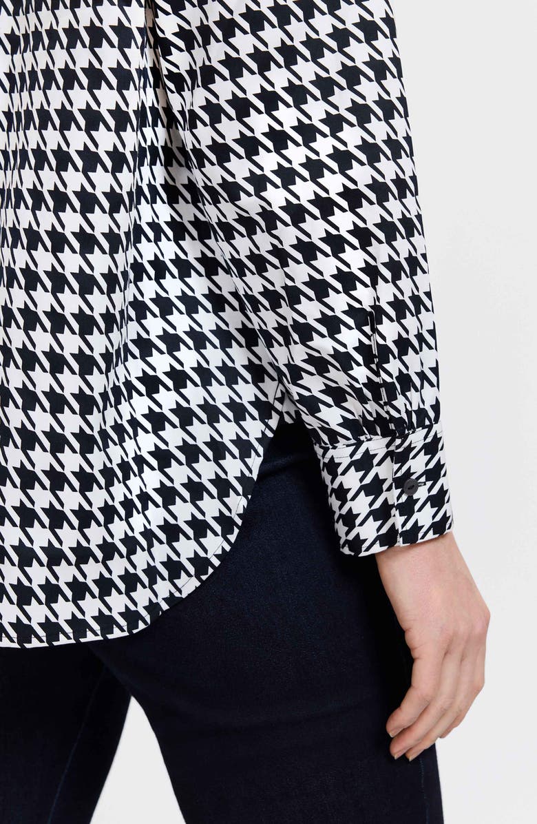 Foxcroft Meghan Houndstooth Cotton Button-Up Shirt, Alternate, color, Black/ White
