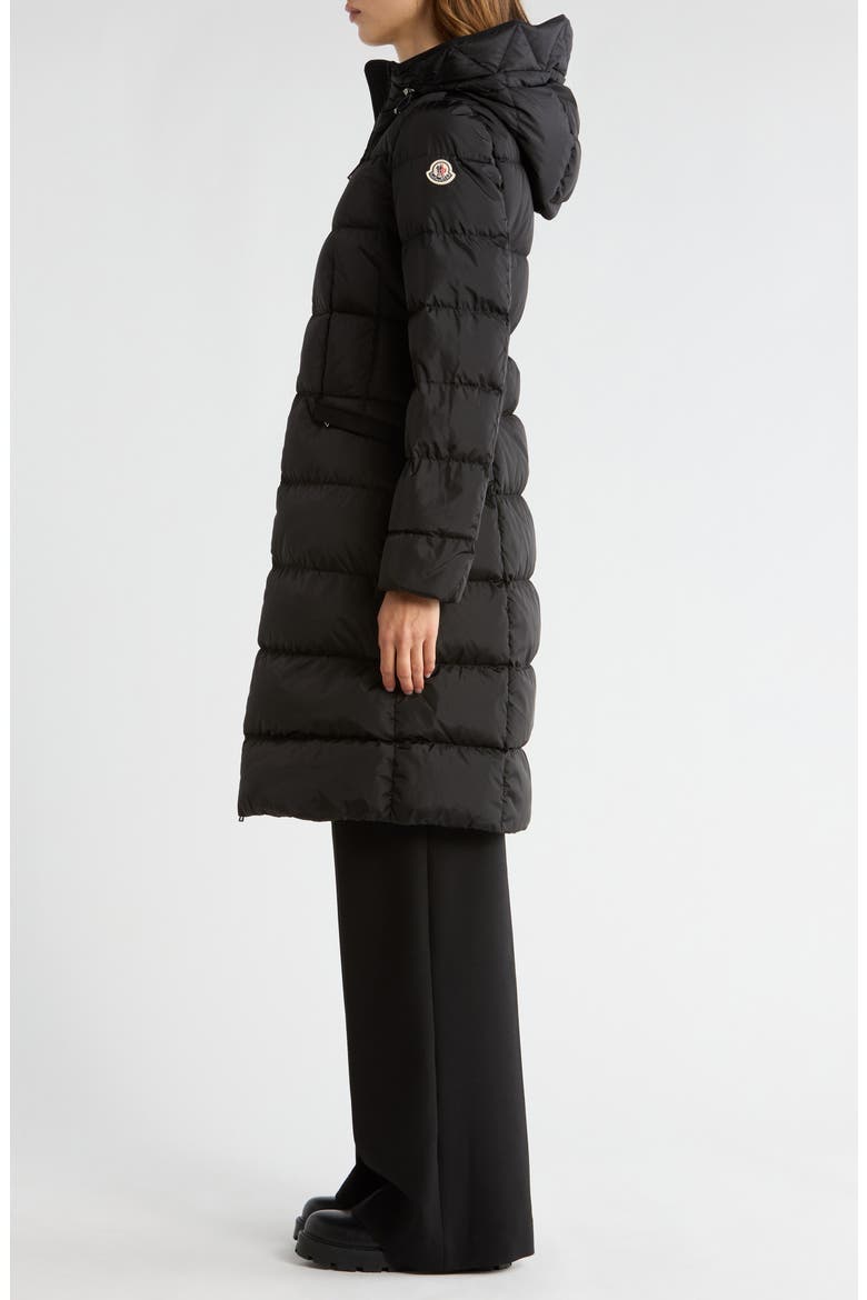 Avocette Hooded Quilted Down Puffer Coat, Alternate, color, BLACK
