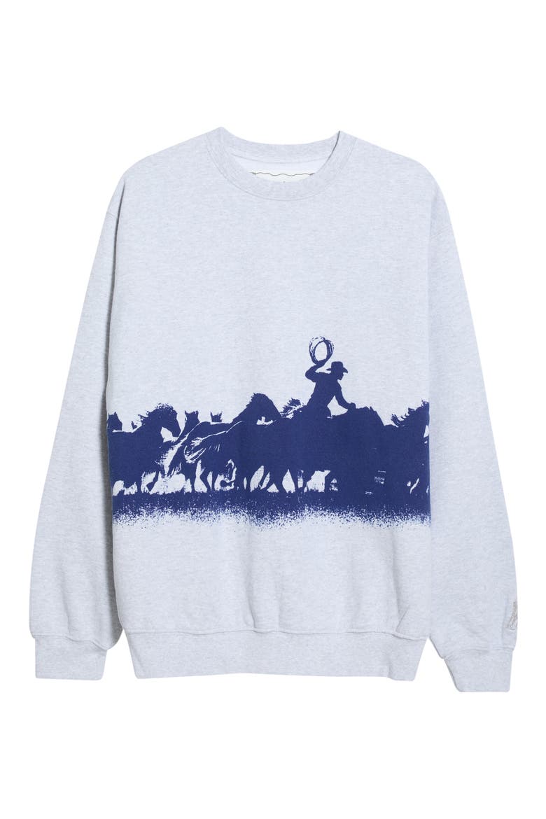 Driftin' Back Again Cotton Crewneck Sweatshirt, Alternate, color, HEATHER GREY