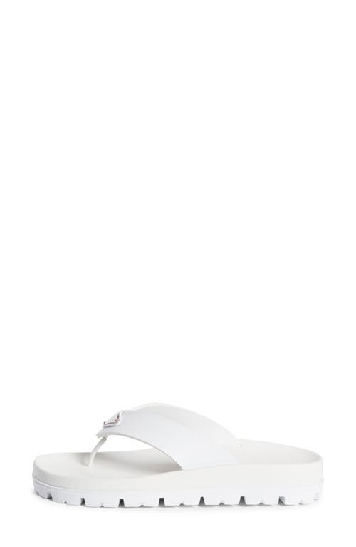 Shop Prada Lug Sole Flip Flop In Bianco