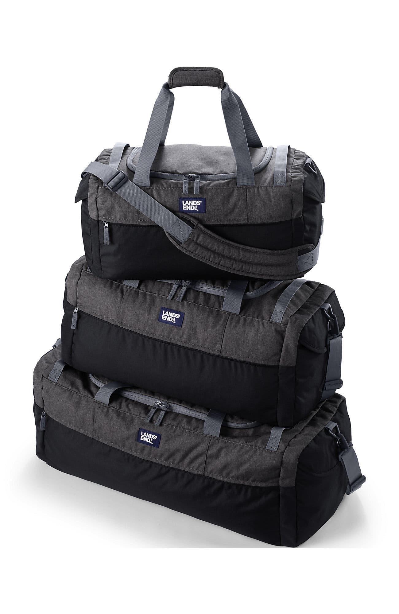 Lands' End Small All Purpose Travel Duffle Bag, Alternate, color, Oxidized Gray Heather