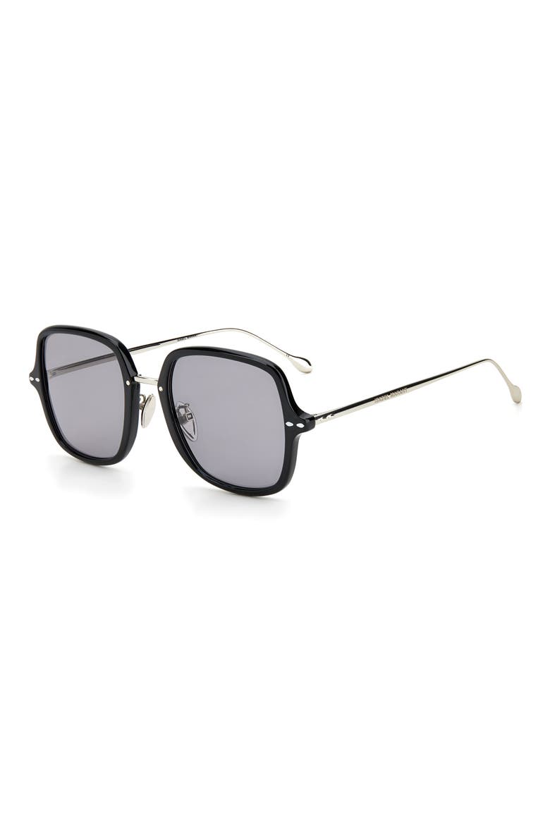 55mm Square Sunglasses, Alternate, color, BLACK SILVER/ GREY
