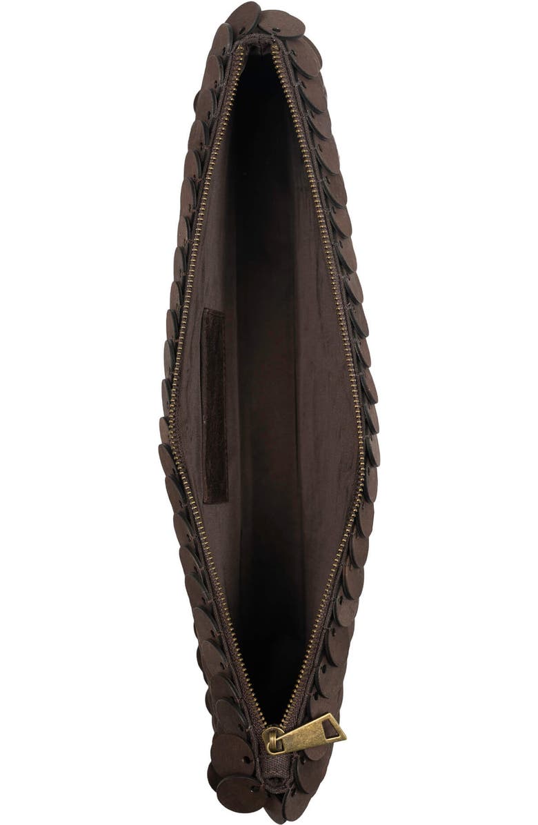 Jeffrey Campbell Madera Wooden Disc Clutch, Alternate, color, Brown Combo