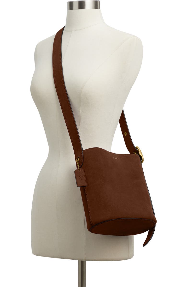 COACH Bleecker Suede Crossbody Bag, Alternate, color, B4/ Warm Brown