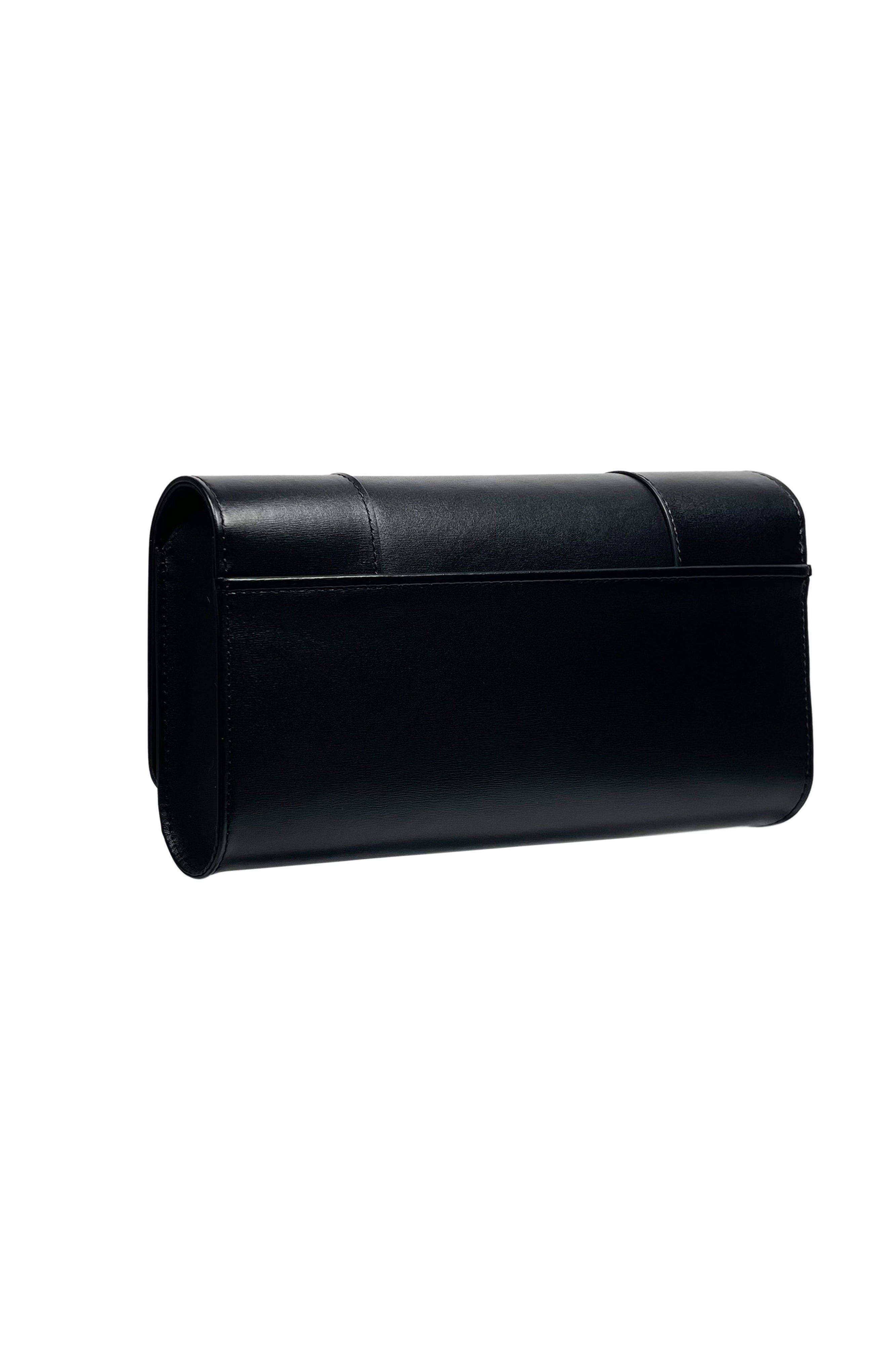 PERRIN PARIS L'EIFFEL ECAILLE CLUTCH, Alternate, color, Black