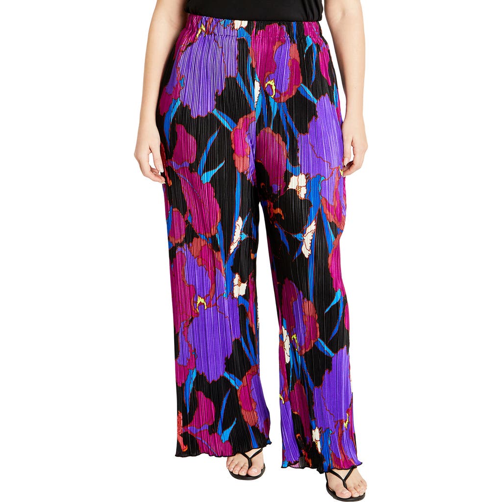 City Chic Kira Print Pants In Multi