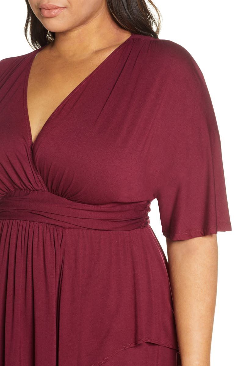 Kiyonna Promenade Top, Alternate, color, Burgundy